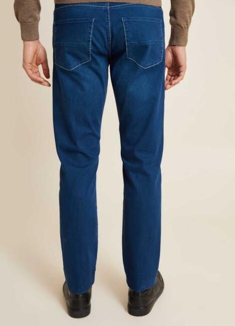 Slim Fit Koyu Lacivert Jean Erkek Pantolon - 2