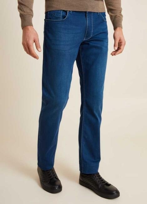 Slim Fit Koyu Lacivert Jean Erkek Pantolon - 6