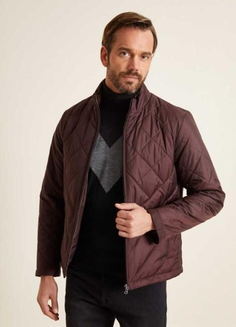 Bisse Erkek Slim Fit Kapitone Mont BORDO. 3 Bisse Erkek Slim Fit Kapitone Mont BORDO. 3