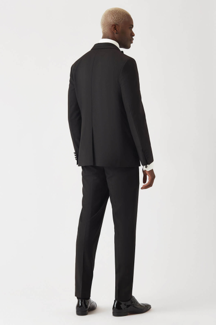 Erkek Slim Fit Siyah Smokin Takım - 2