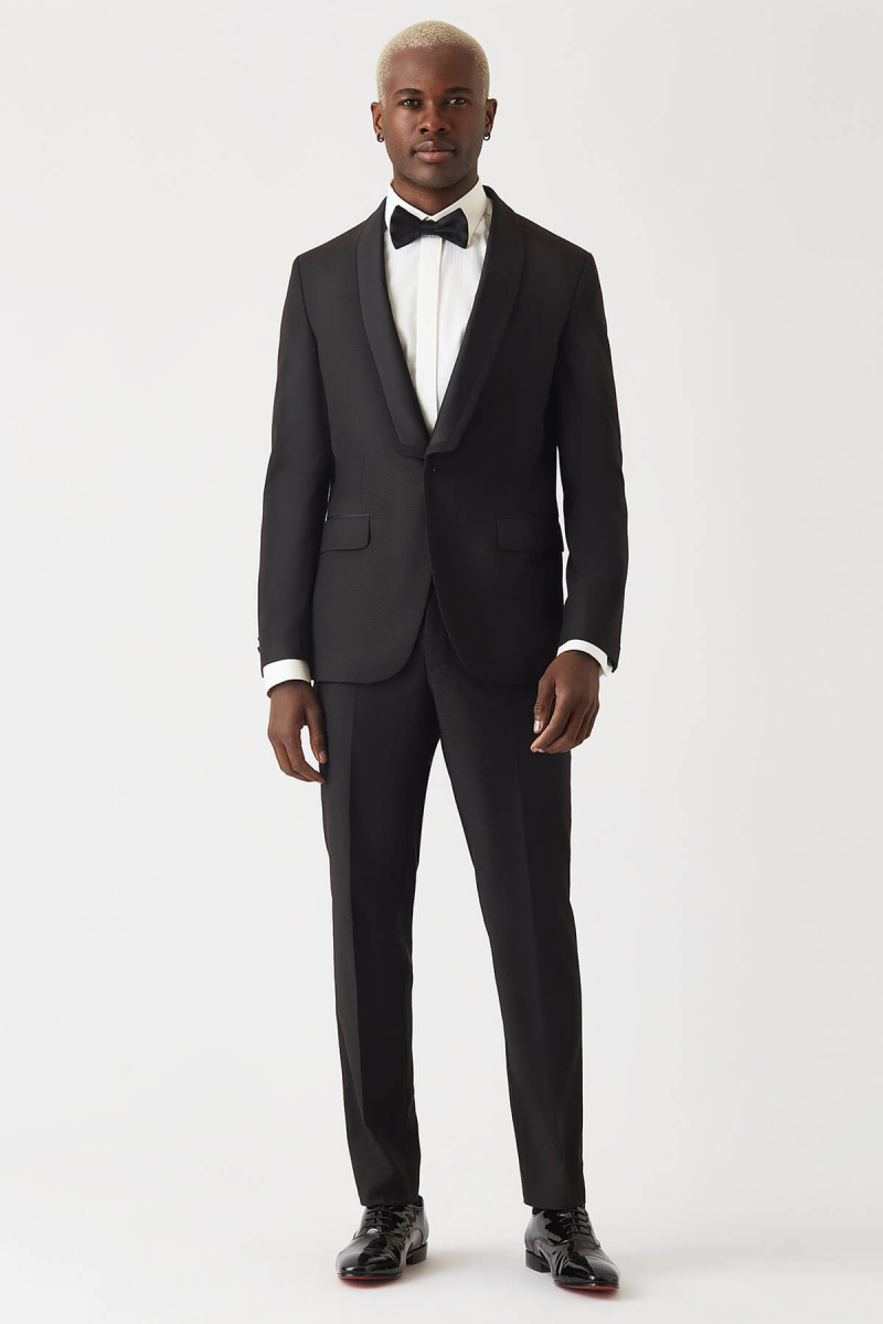 Erkek Slim Fit Siyah Smokin Takım