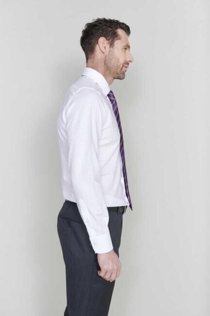 Slim Fit Beyaz Klasik Erkek Gömlek - 5