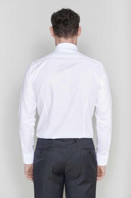 Slim Fit Beyaz Klasik Erkek Gömlek - 2