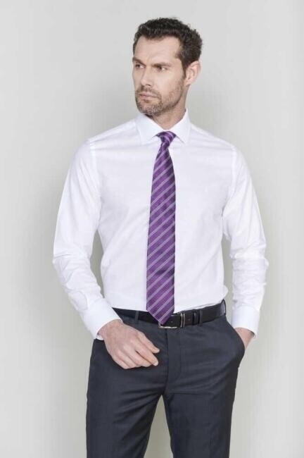 Slim Fit Beyaz Klasik Erkek Gömlek - 1