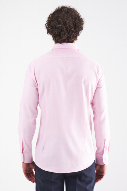 Slim Fit Pembe Klasik Erkek Gömlek - Bisse (1)