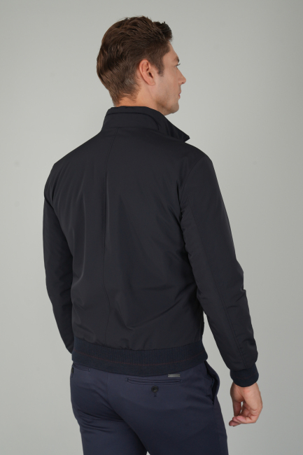 Erkek Triko Detaylı Lacivert Mont - 3