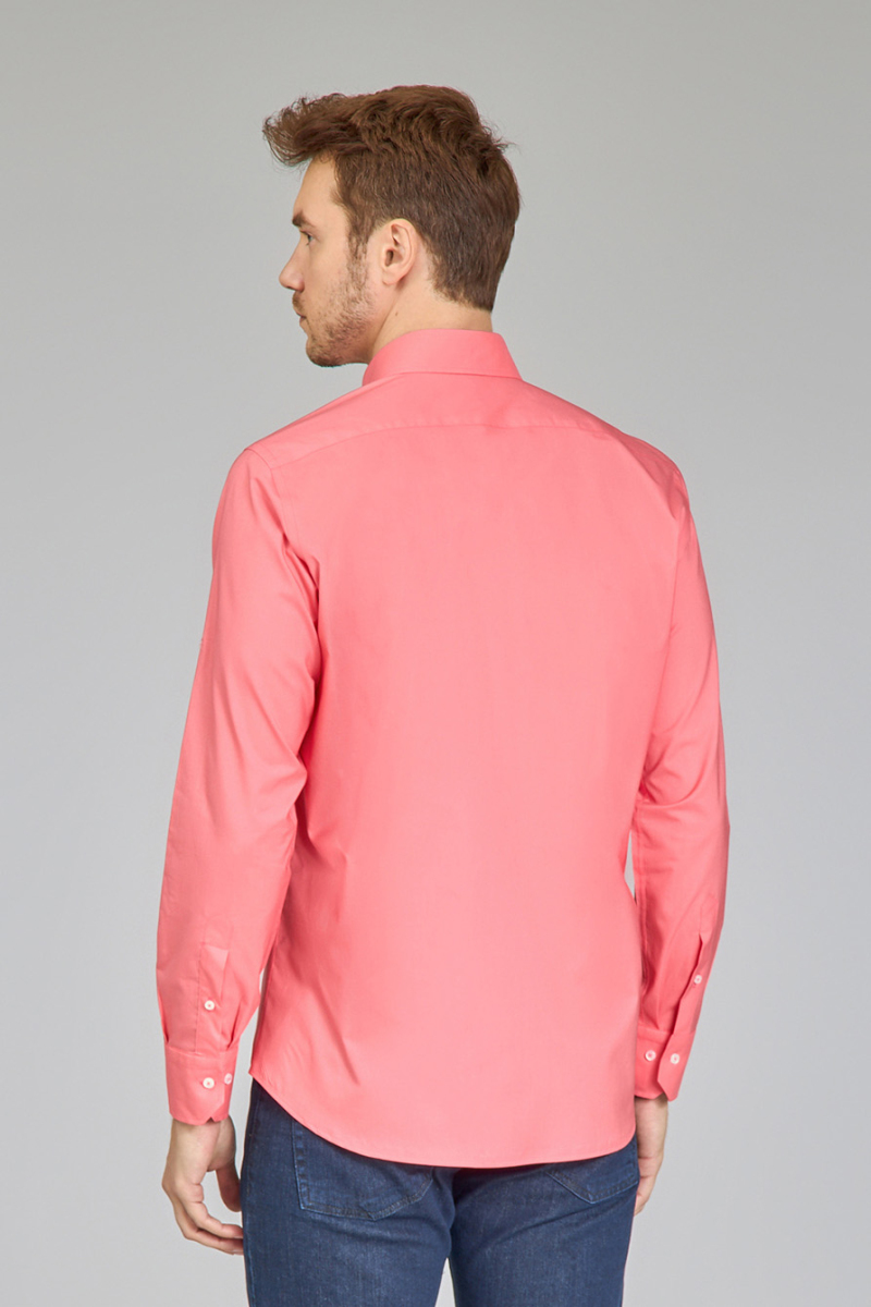 Erkek Turuncu Regular Fit Paşa Yaka Gömlek - 4