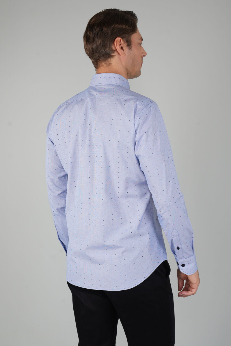 Erkek Uzun Kollu Regular Fit Pamuk Gömlek Koyu Mavi - 2