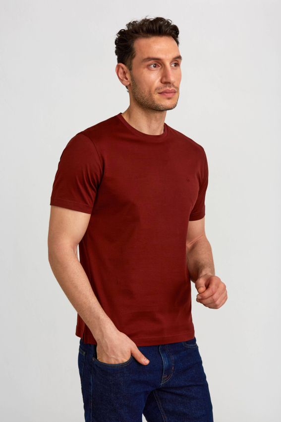 Süprem Kumaş O Yaka Bakır Erkek T-Shirt - 1