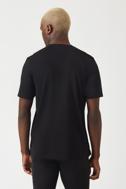 Basic Suprem V Yaka Siyah Erkek T-Shirt - 2