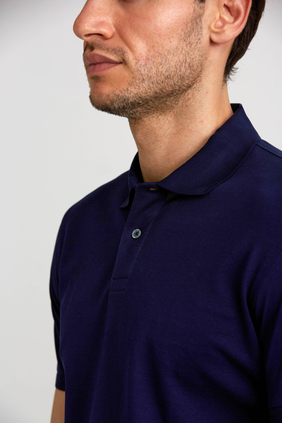 Pike Düğmeli Polo Yaka Lacivert Erkek T-Shirt - 2
