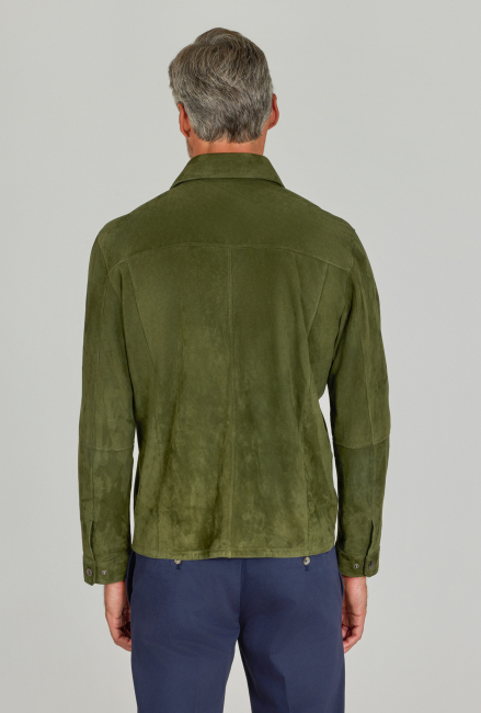 Erkek Yeşil Gerçek Deri Mont - 7