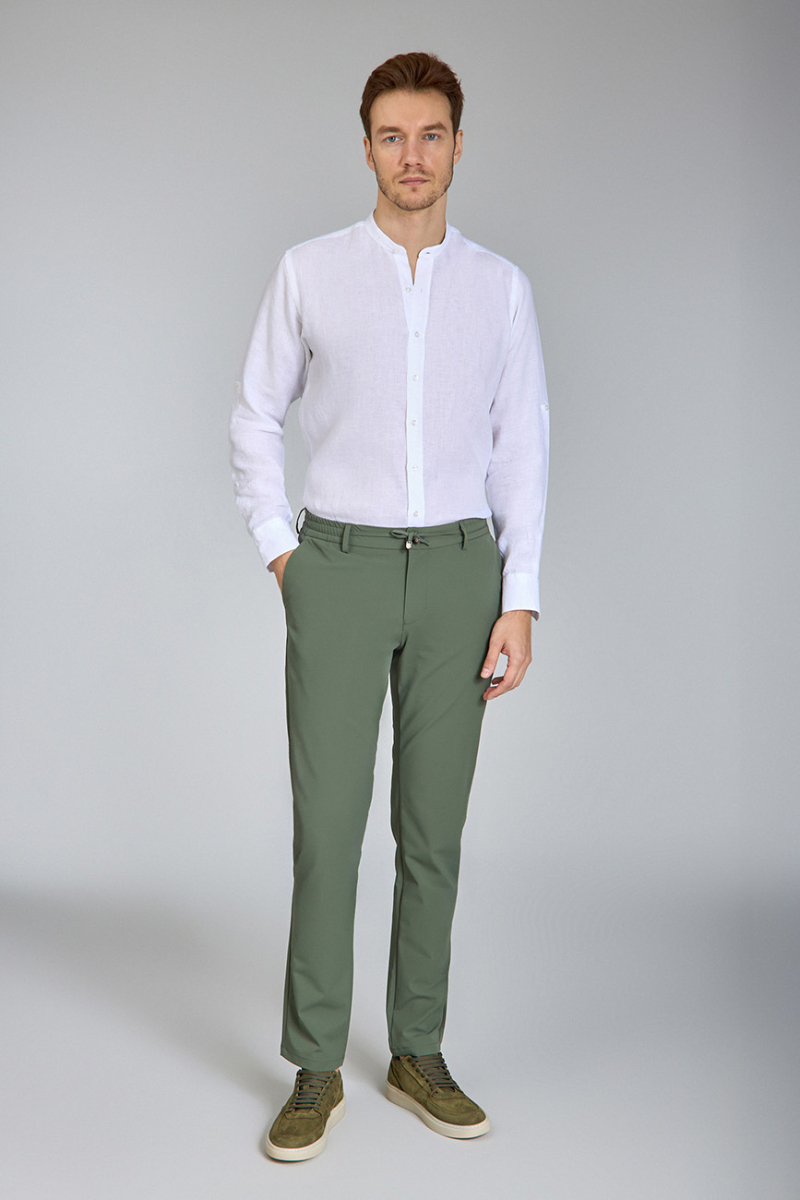 Erkek Yeşil Jogger Cepli Lastikli Rahat Spor Pantolon - 6