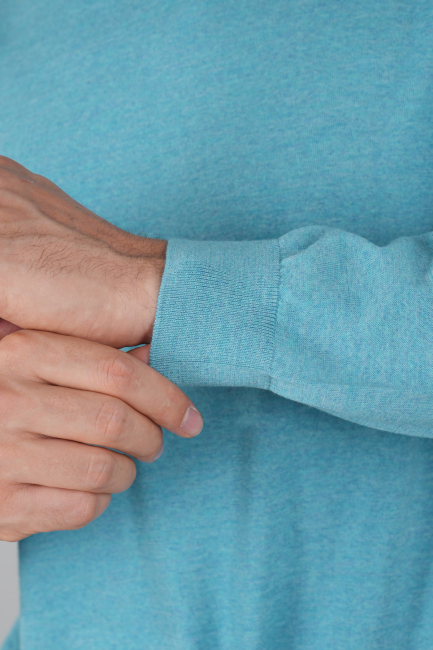 Erkek Yün Basic Yarım Balıkçı Yaka Triko Mint - 4