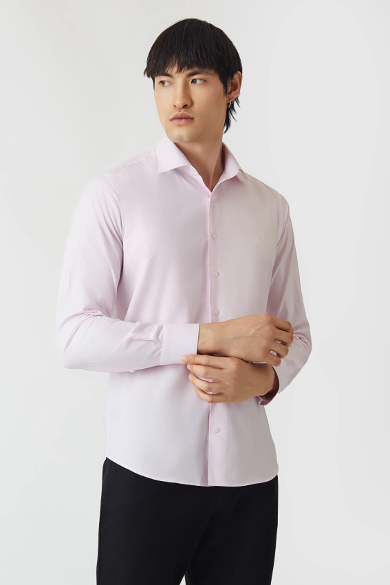 Bisse Men’s Regular Fit Long Sleeve Classic Shirt PINK. 1