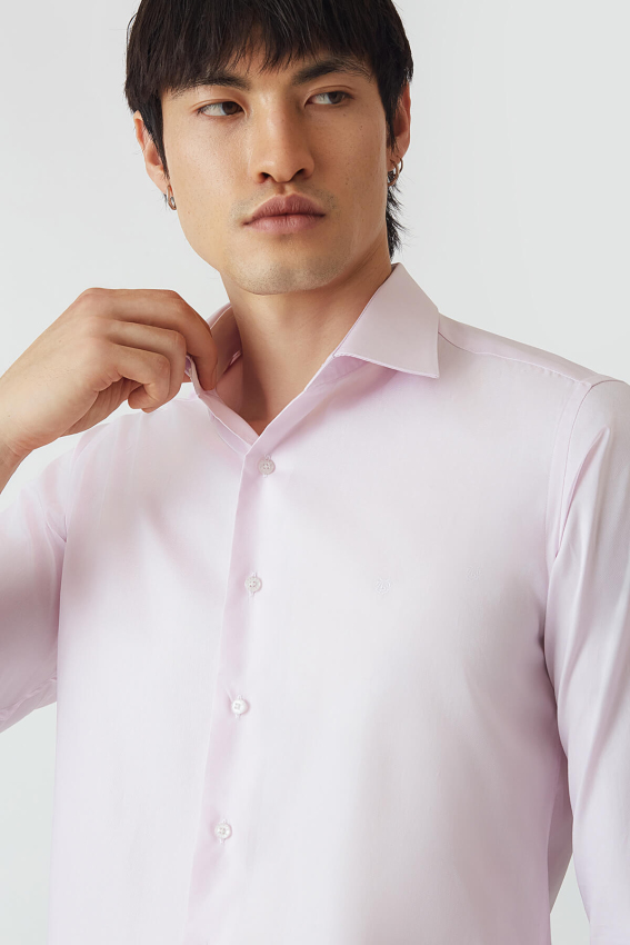 Bisse Men’s Regular Fit Long Sleeve Classic Shirt PINK. 3