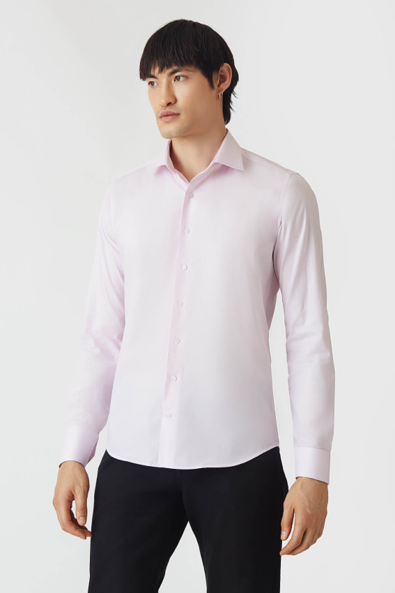 Bisse Men’s Regular Fit Long Sleeve Classic Shirt PINK. 5