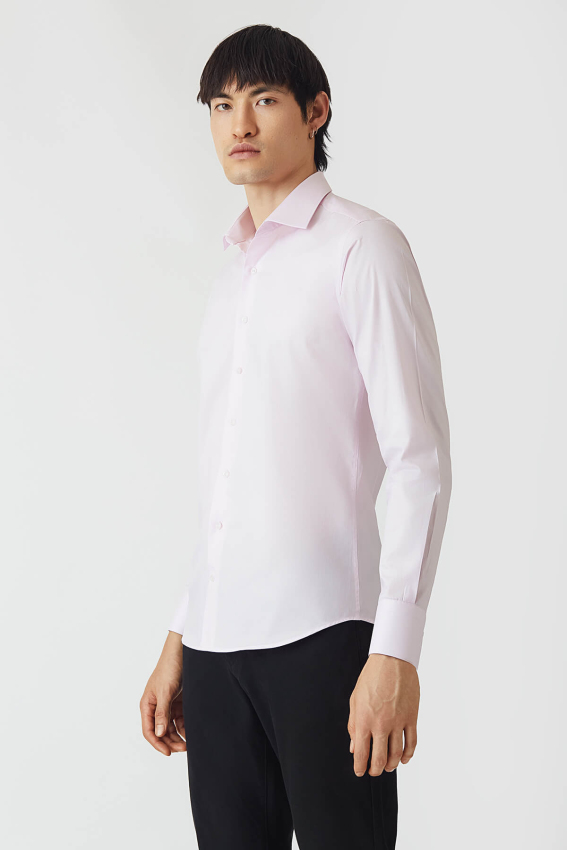 Bisse Men’s Regular Fit Long Sleeve Classic Shirt PINK. 4