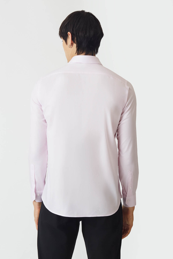 Bisse Men’s Regular Fit Long Sleeve Classic Shirt PINK. 2