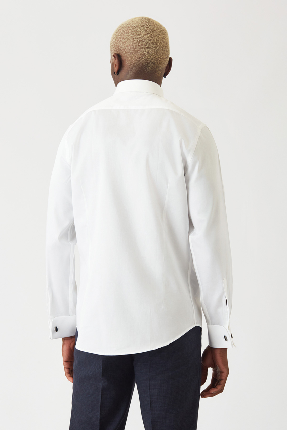 Slim Fit Beyaz Klasik Erkek Gömlek - 2