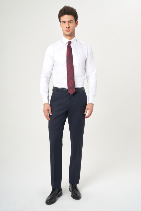 Regular Fit Beyaz Klasik Erkek Gömlek - 4