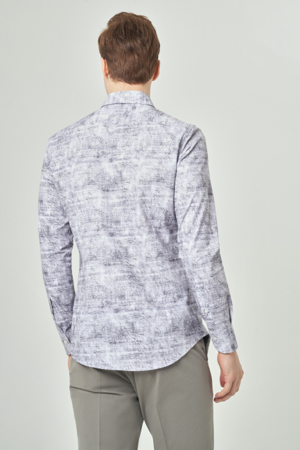 Slim Fit Gri Spor Erkek Gömlek - Bisse (1)