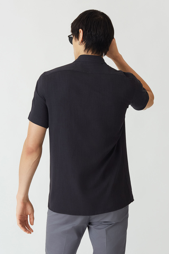 Regular Fit Kısa Kollu Lacivert Erkek Gömlek - 2