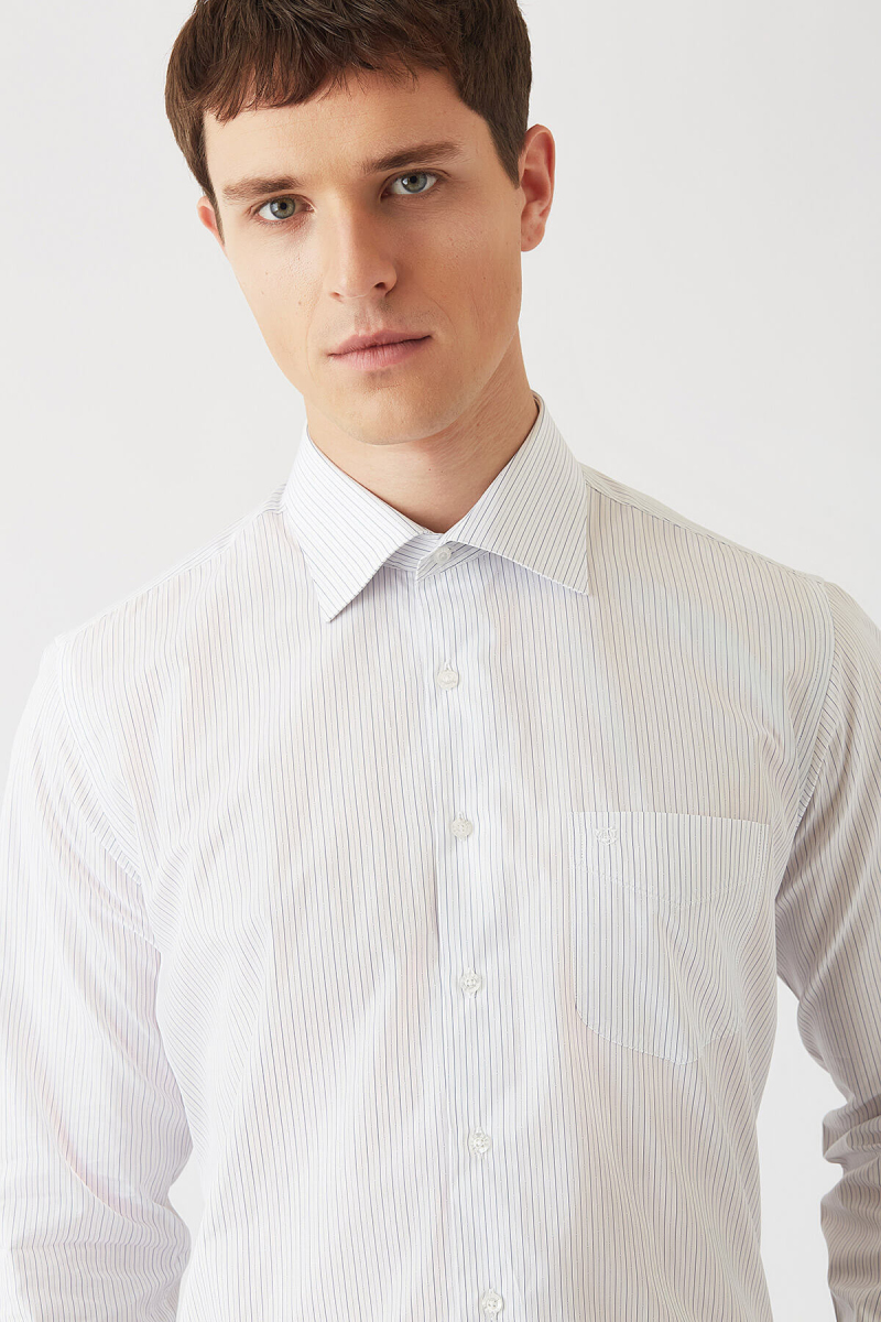 Regular Fit Lacivert Klasik Erkek Gömlek - 3