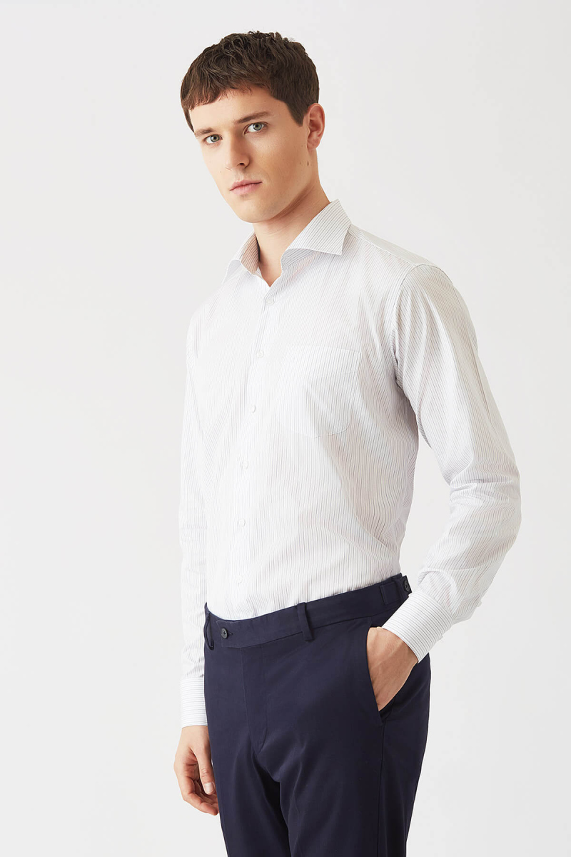 Regular Fit Lacivert Klasik Erkek Gömlek