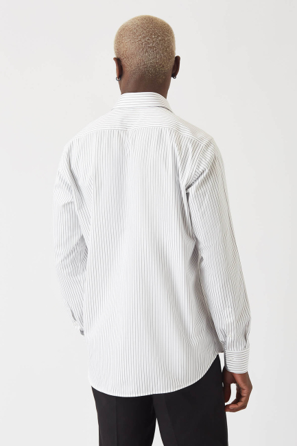 Erkek Gri Pamuk Regular Fit Klasik Gömlek - 2