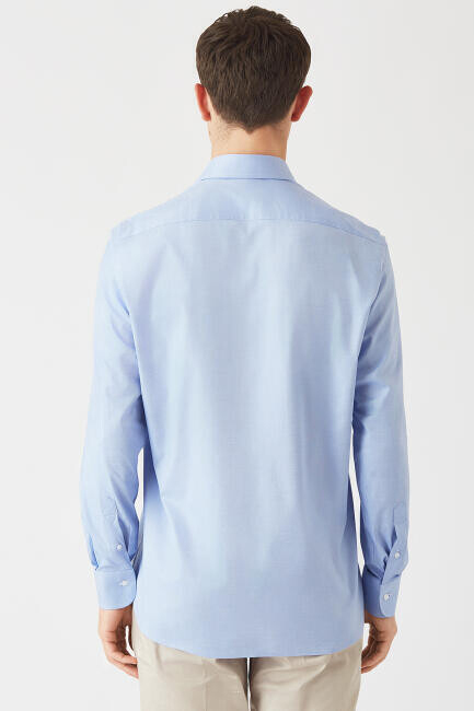 Regular Fit Mavi Klasik Erkek Gömlek (1)