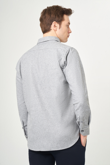 Regular Fit Gray Lumberjack Men's Shirt - Bisse (1)
