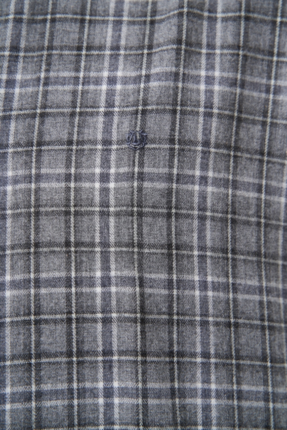 Regular Fit Ekoseli Gri Flanel Erkek Gömlek - 3