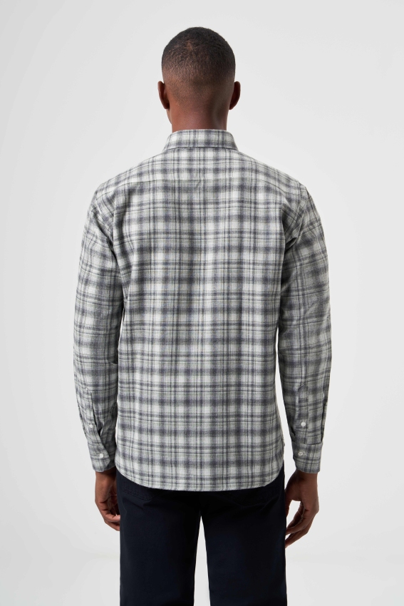 Regular Fit Flanel Ekoseli Yeşil Erkek Gömlek - 2