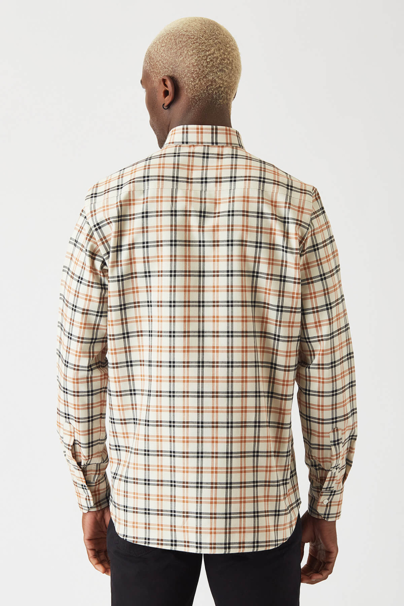 Regular Fit Kahve Uzun Kollu Spor Erkek Gömlek (1)