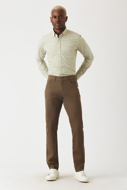 Regular Fit Yeşil Spor Erkek Gömlek - 4