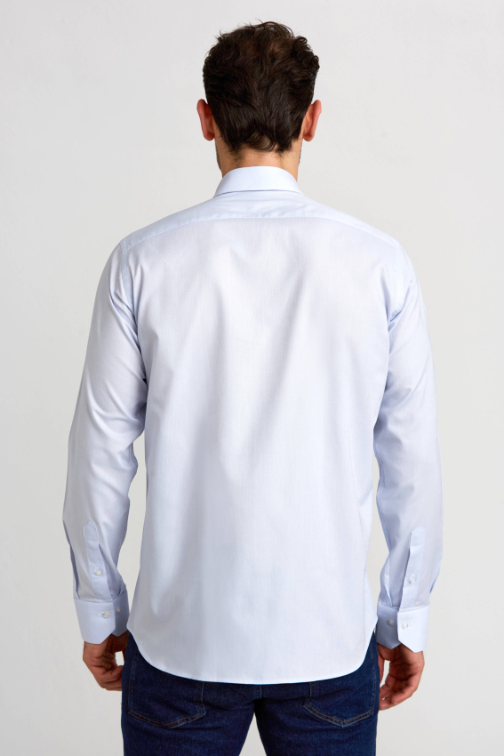 Regular Fit Klasik Gri Erkek Gömlek - 2
