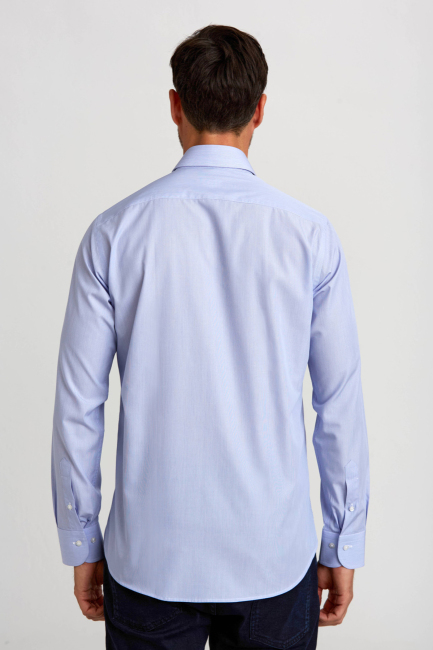 Regular Fit Açık Mavi Basic Klasik Erkek Gömlek - 2