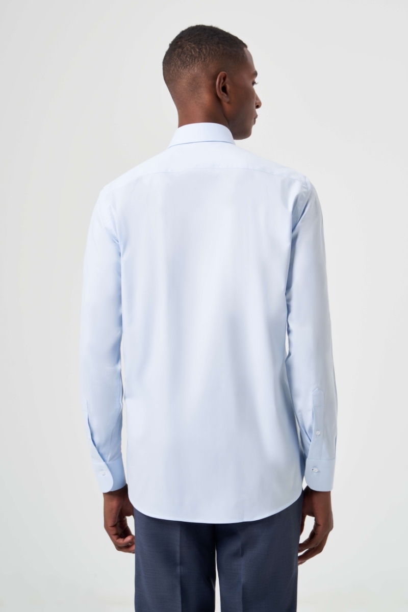 Regular Fit Açık Mavi Basic Klasik Erkek Gömlek (1)