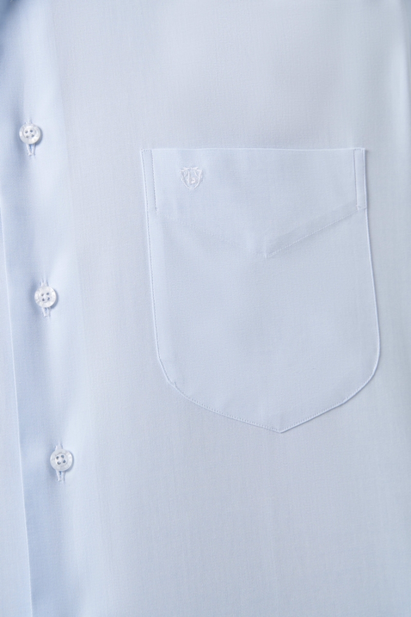Regular Fit Açık Mavi Basic Klasik Erkek Gömlek - 3