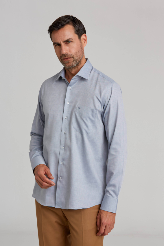 Regular Fit Gri Klasik Erkek Gömlek - 3