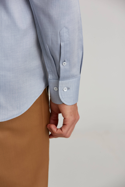 Regular Fit Gri Klasik Erkek Gömlek - 5