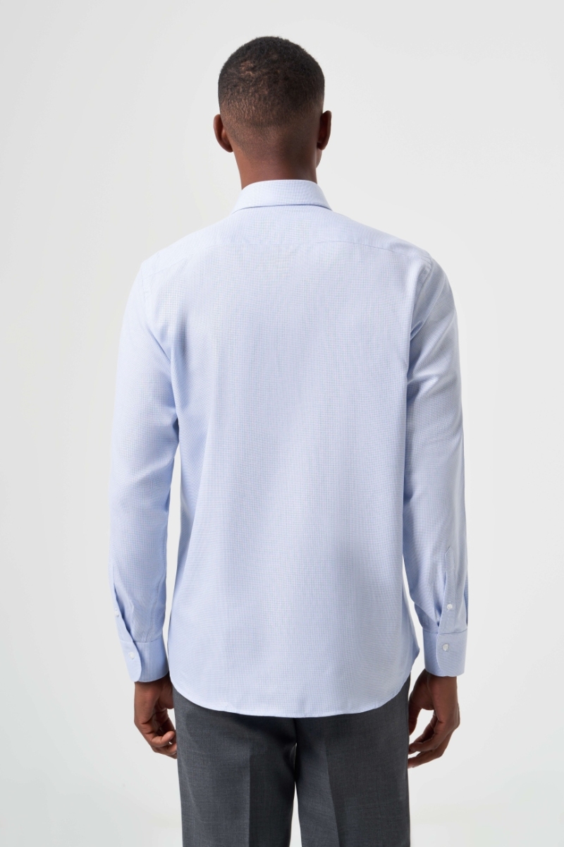 Regular Fit Klasik Mavi Basic Erkek Gömlek (1)