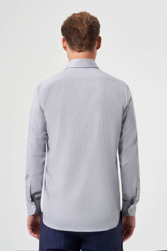 Regular Fit Gri Klasik Erkek Gömlek - 2