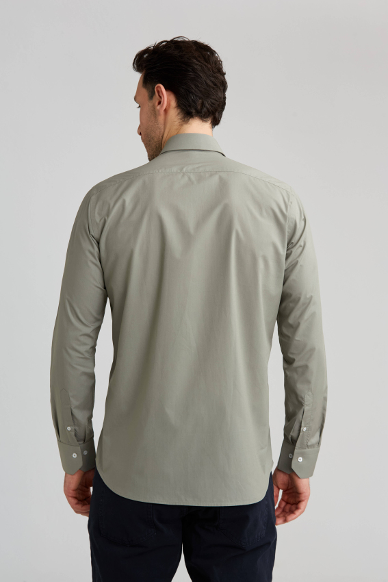 Regular Fit Yeşil Klasik Erkek Gömlek - 2