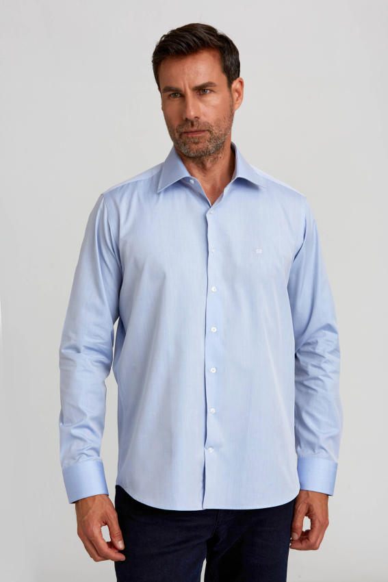 Regular Fit Açık Mavi Klasik Erkek Gömlek - 1