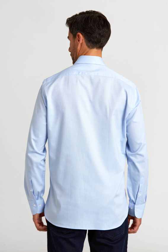 Regular Fit İtalyan Mavi Erkek Gömlek - 5