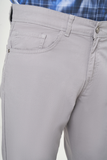 Gri Pamuk 5 Cepli Spor Erkek Pantolon - 3