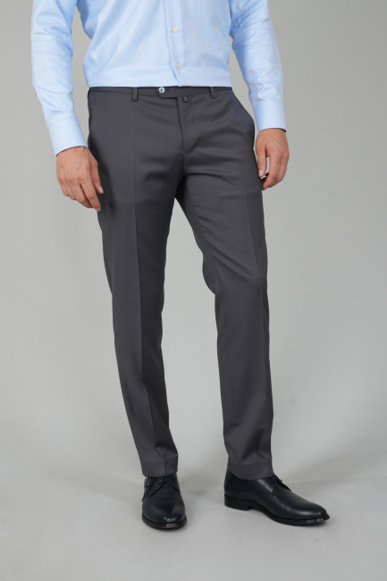 Gri Yün Dokuma Erkek Klasik Pantolon 