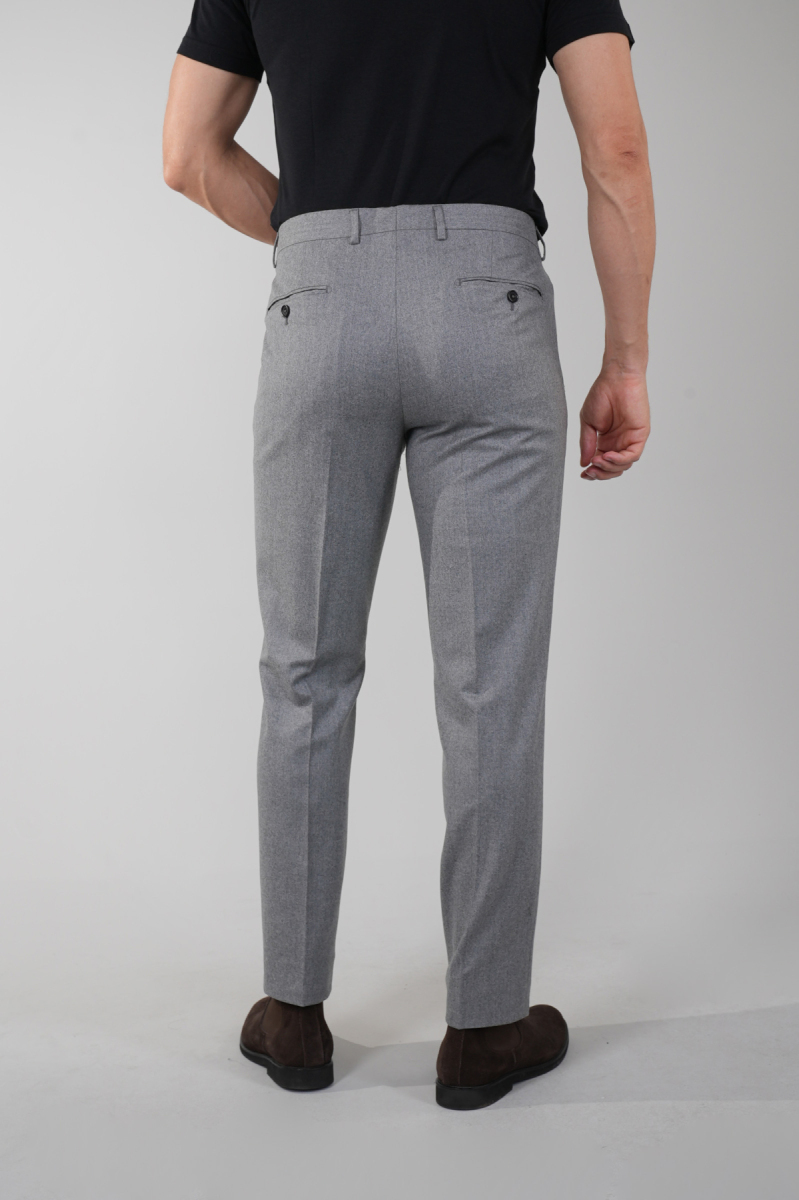 Gri Yün Flanel Regular Fit Klasik Erkek Pantolon (1)